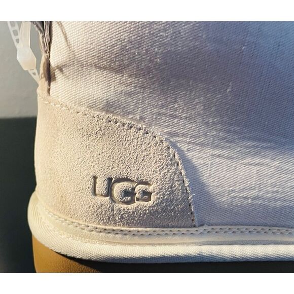 UGG Neumel Natural Canvas Ankle Boots Off White Men’s Sz 12 (1117613) NWOB main image 5